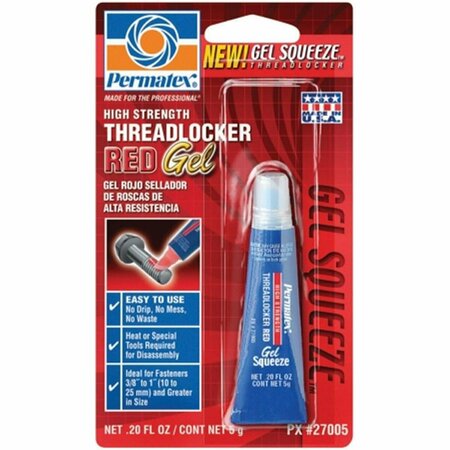 PINPOINT Threadlocker Red Gel Squeeze .20 oz High Strength Threadlocker Red Gel Squeeze 0.20 oz PI3540015